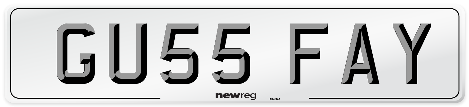 GU55 FAY Number Plate from New Reg